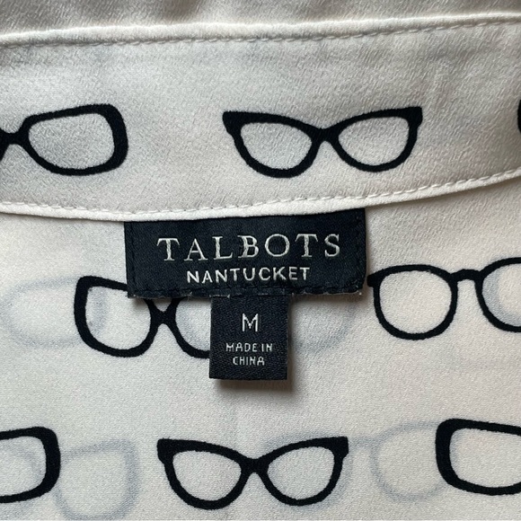 Talbots Nantucket Blouse Eyeglasses Collared Button up Sleeveless Medium Eyewear - Picture 7 of 9